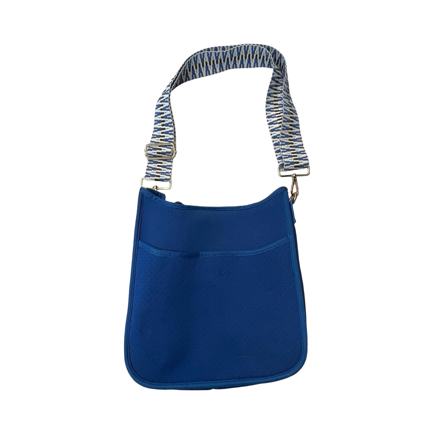 Handbag By Clothes Mentor In Blue & White, Size:Medium