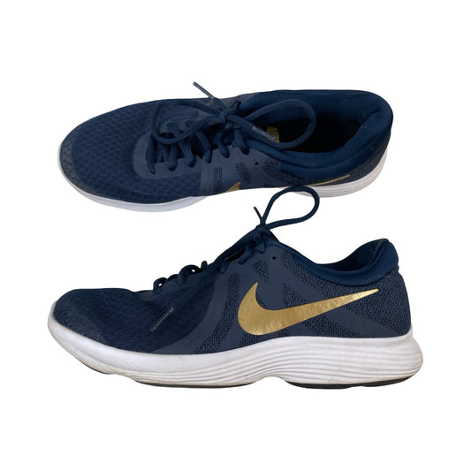 Shoes Athletic By Nike In Blue & Gold, Size:10