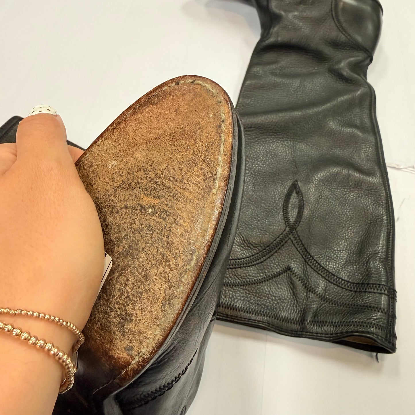 Boots Designer By Frye In Black, Size: 6