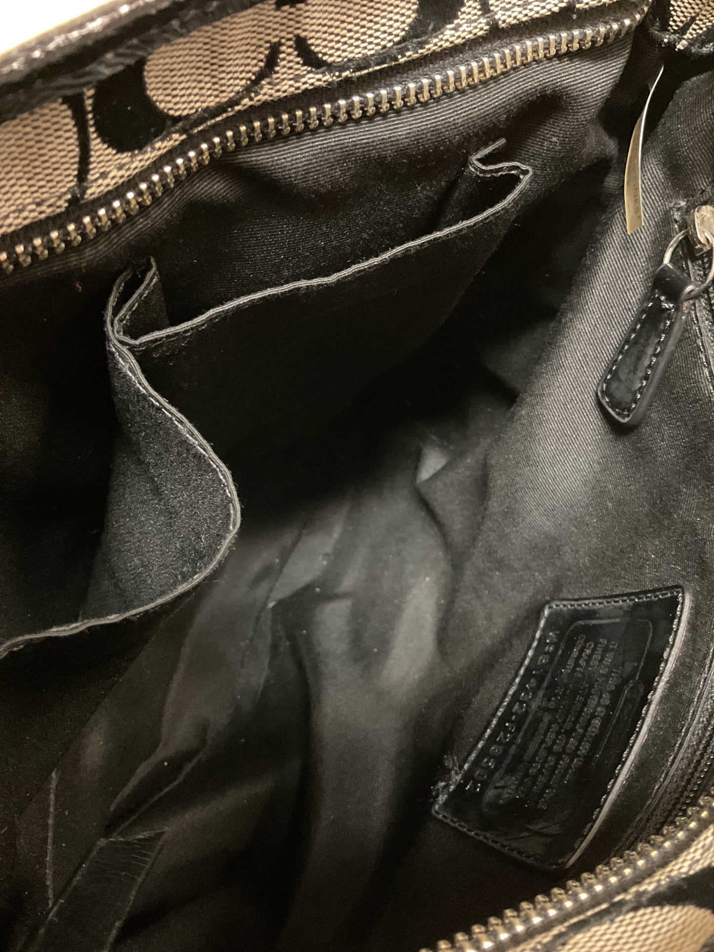 Crossbody Designer By Coach In Black & Tan, Size:Medium