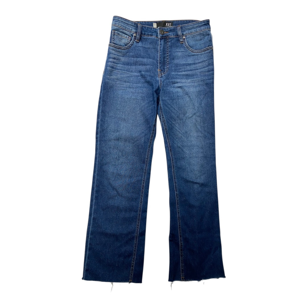 Jeans Flared By Kut In Blue Denim, Size:4
