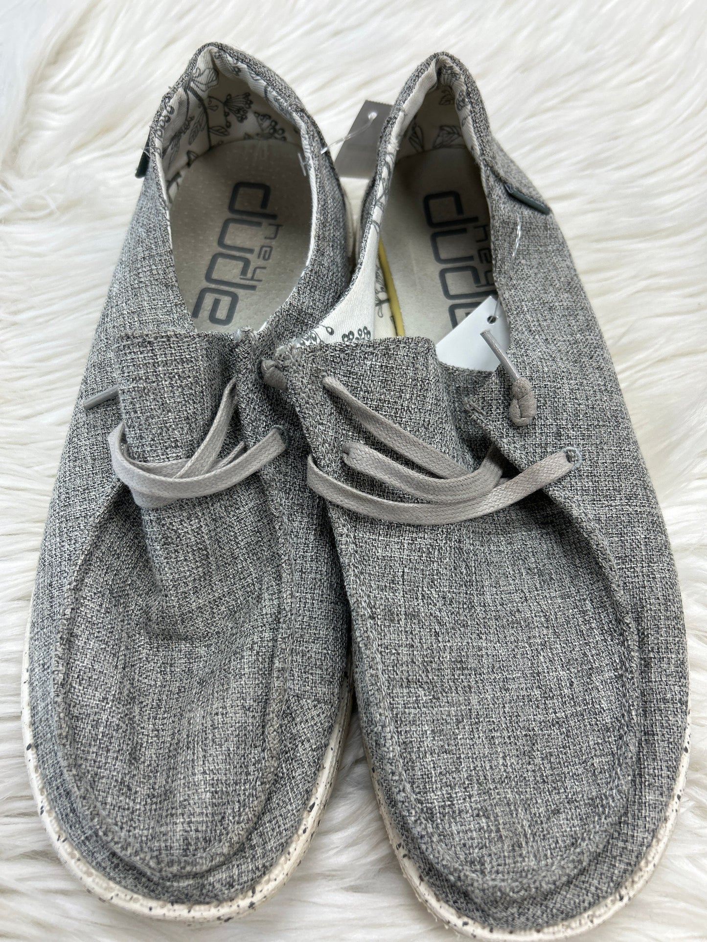 Shoes Flats By Hey Dude In Grey, Size:10