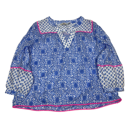 Top Ls Designer By Vineyard Vines In Blue & White, Size:L