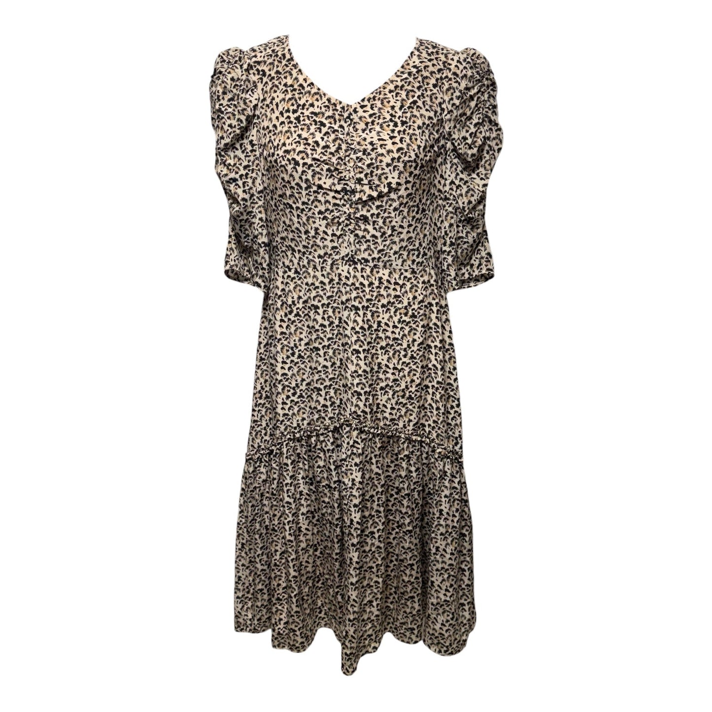 Silk Midi Dress By Rebecca Taylor In Leopard Print, Size: M ESTIMATED