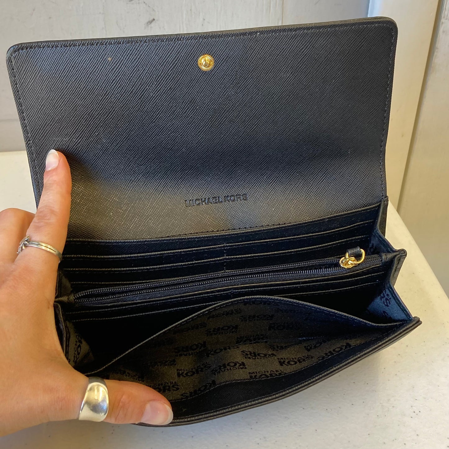 Wallet Designer By Michael Kors In Black, Size:Large
