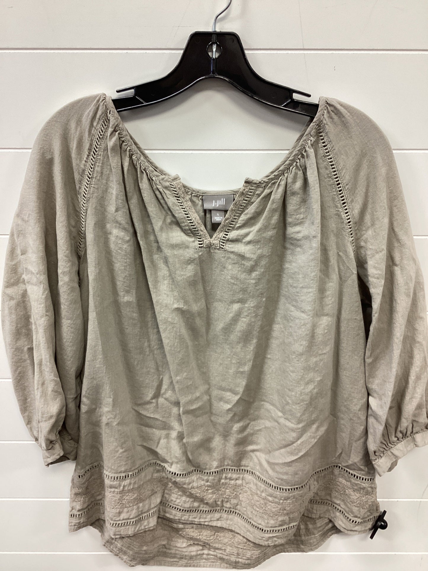 Top Ls By J. Jill In Taupe, Size:L