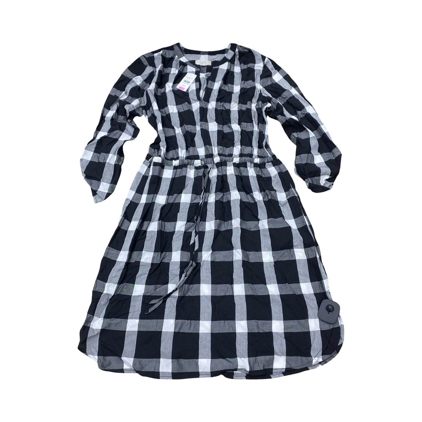 Dress Casual Midi By Loft In Plaid Pattern, Size:M