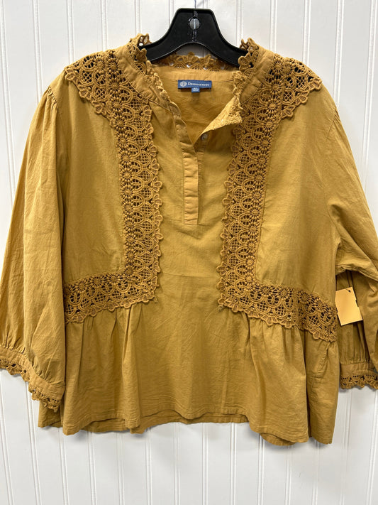 Blouse Ls By Democracy In Yellow, Size:Xl
