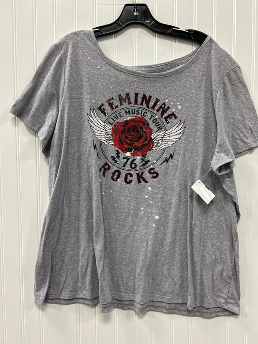 Top Ss By Lane Bryant In Grey, Size:2X