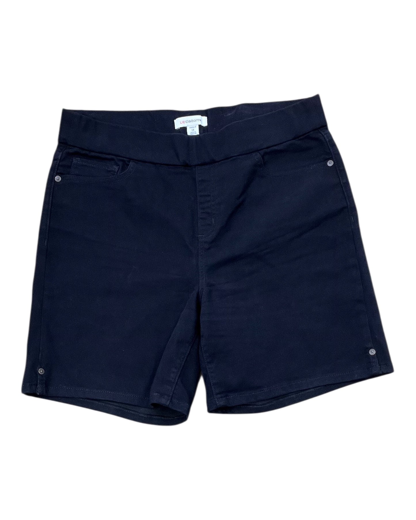 Shorts By Liz Claiborne In Black, Size:14