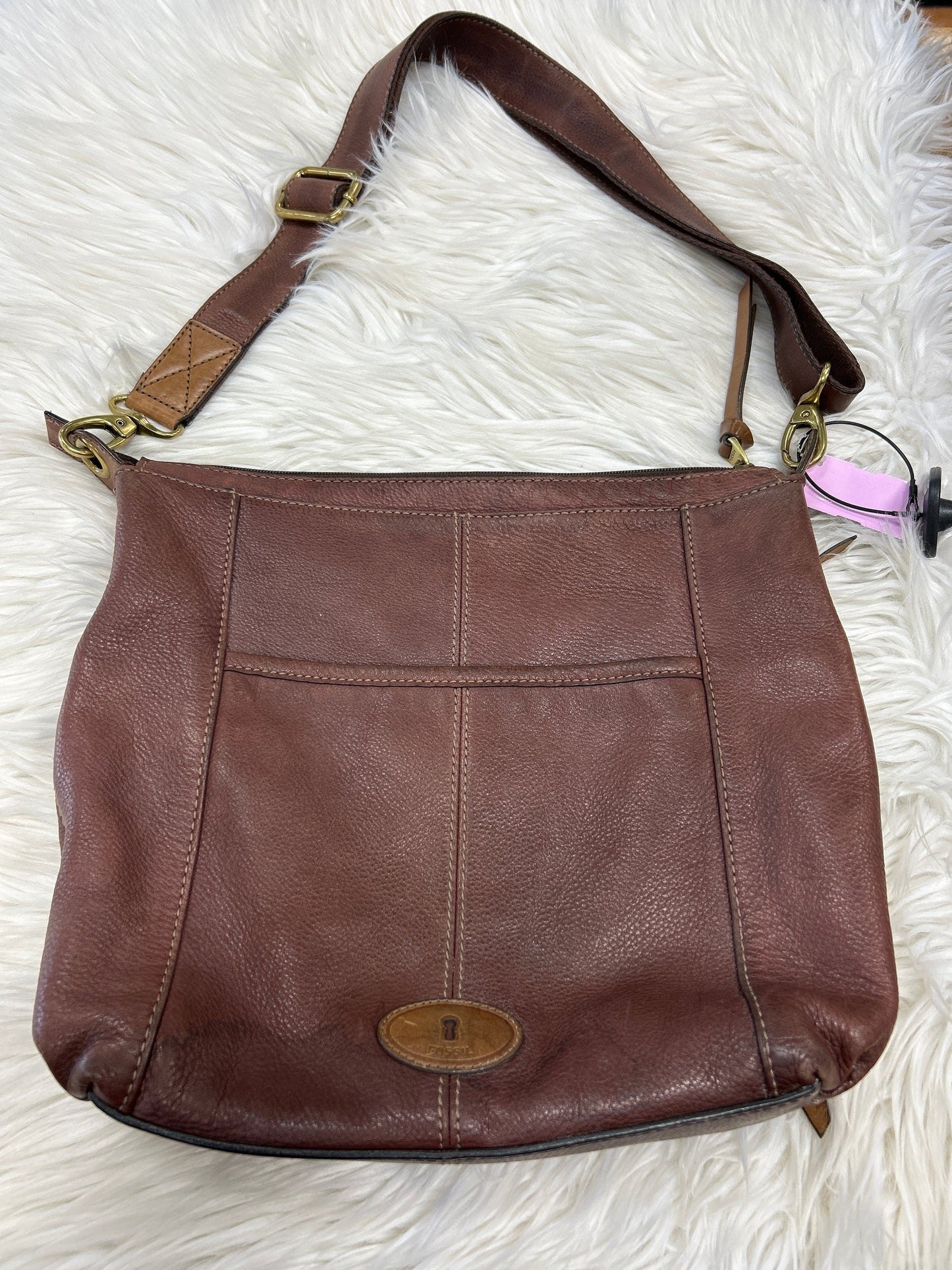 Handbag By Fossil In Brown, Size:Large