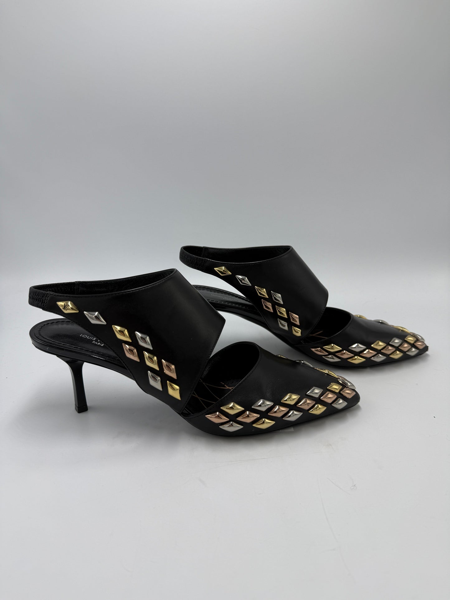 Louis Vuitton Gold Rush Studded Luxury Shoes, Size: 7.5 (37.5)