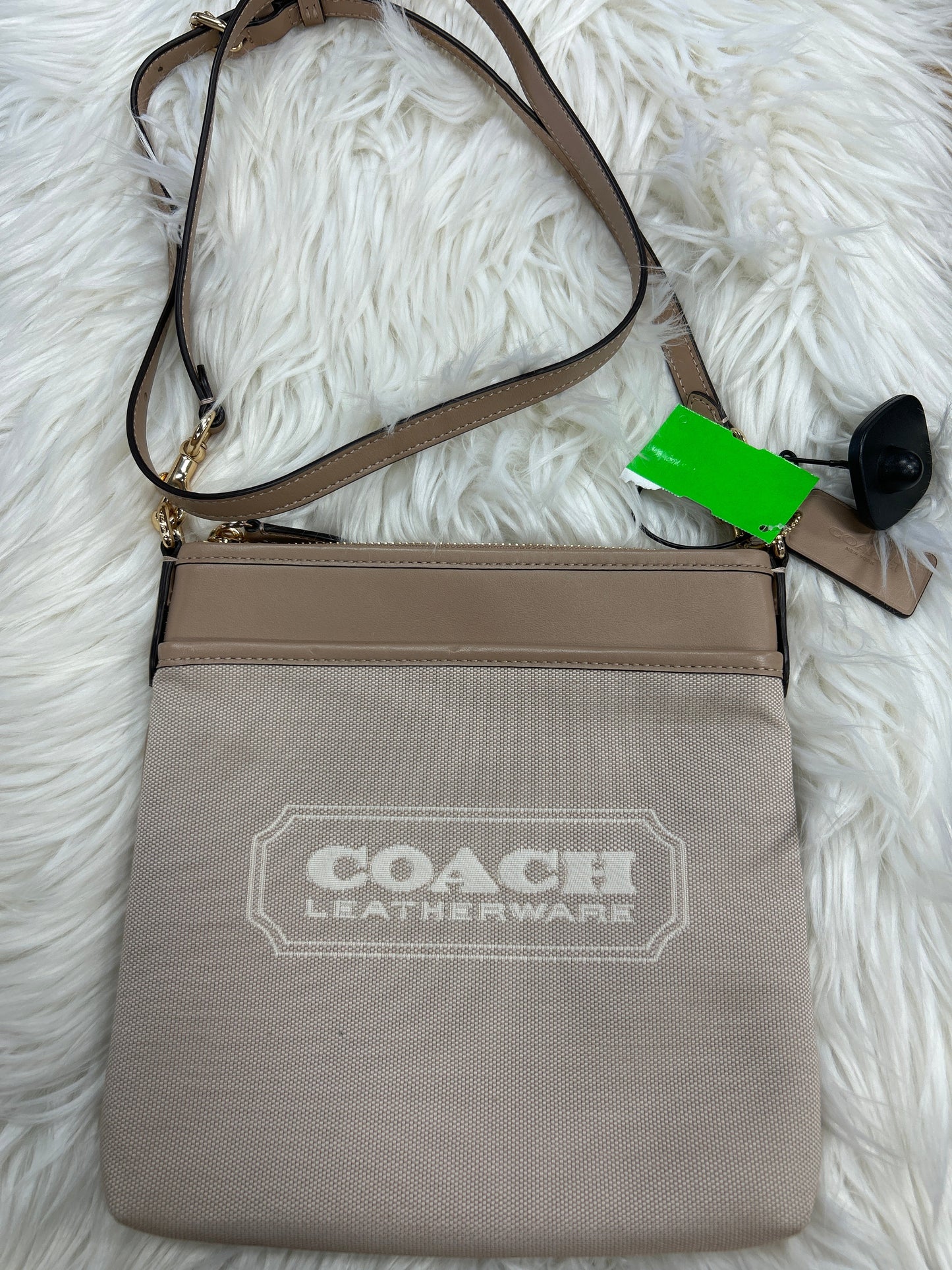 Crossbody Designer By Coach In Tan, Size:Small