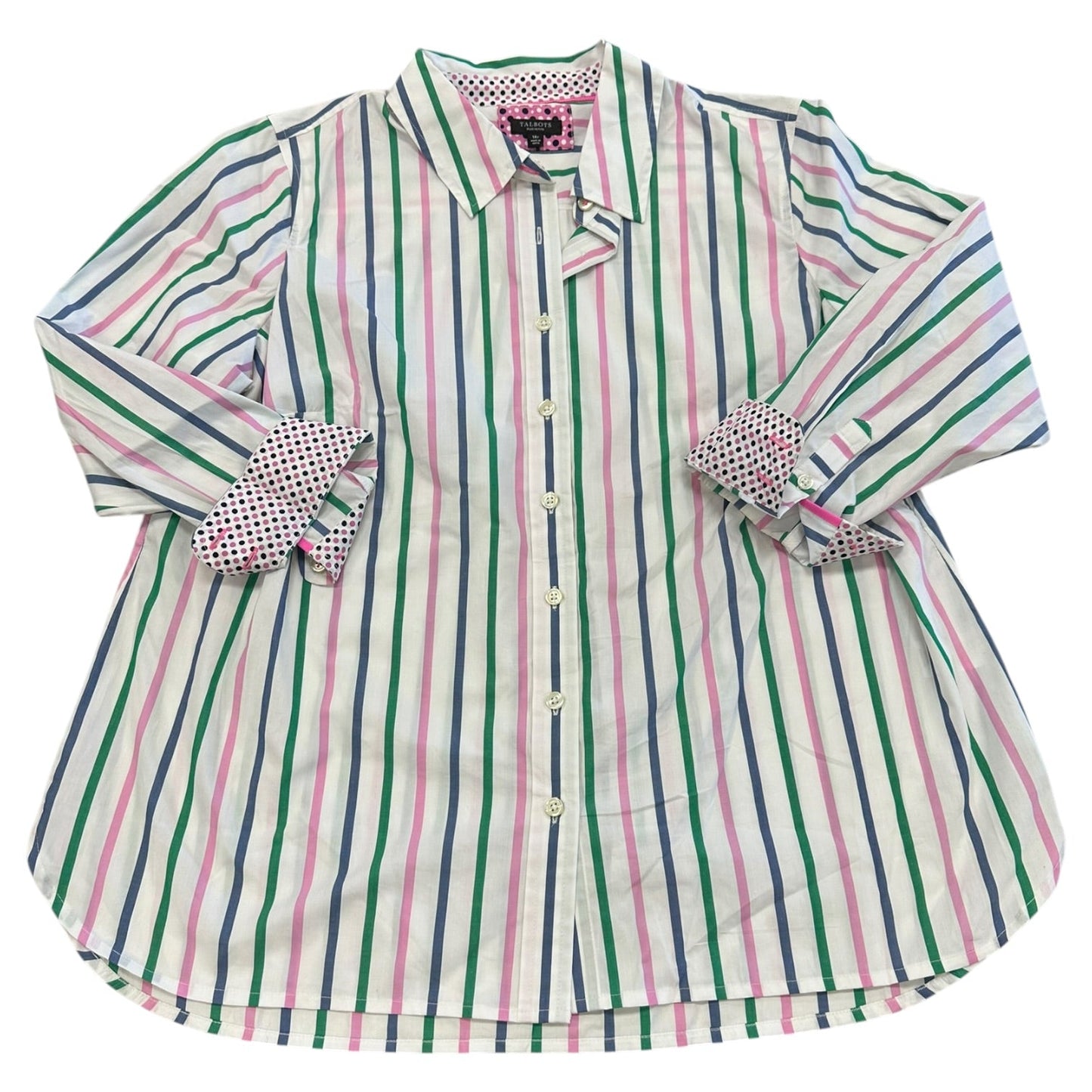 Top Ls By Talbots In Striped Pattern, Size:1X