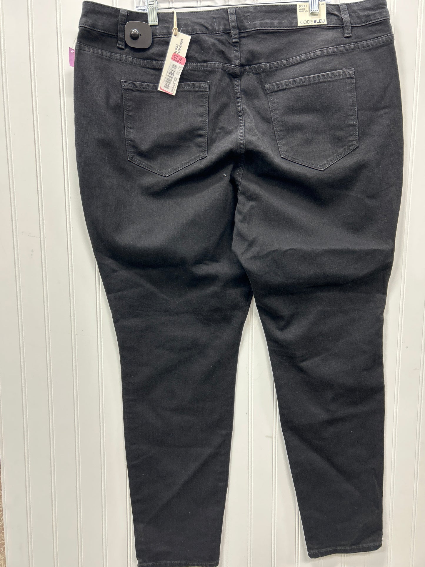 Jeans Skinny By Code Blue In Black Denim, Size:24