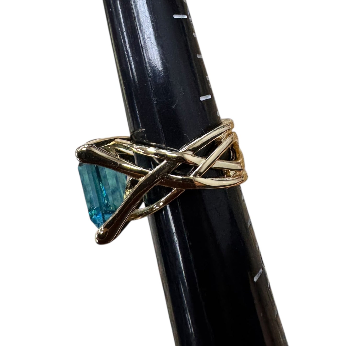 Ring Statement By Cmc In Blue & Gold, Size:8