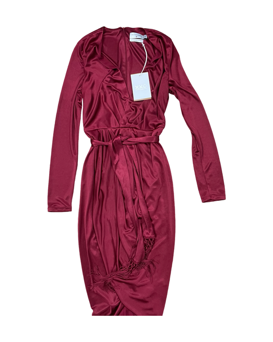 Dress Casual Midi By Clothes Mentor In Maroon, Size:Xs