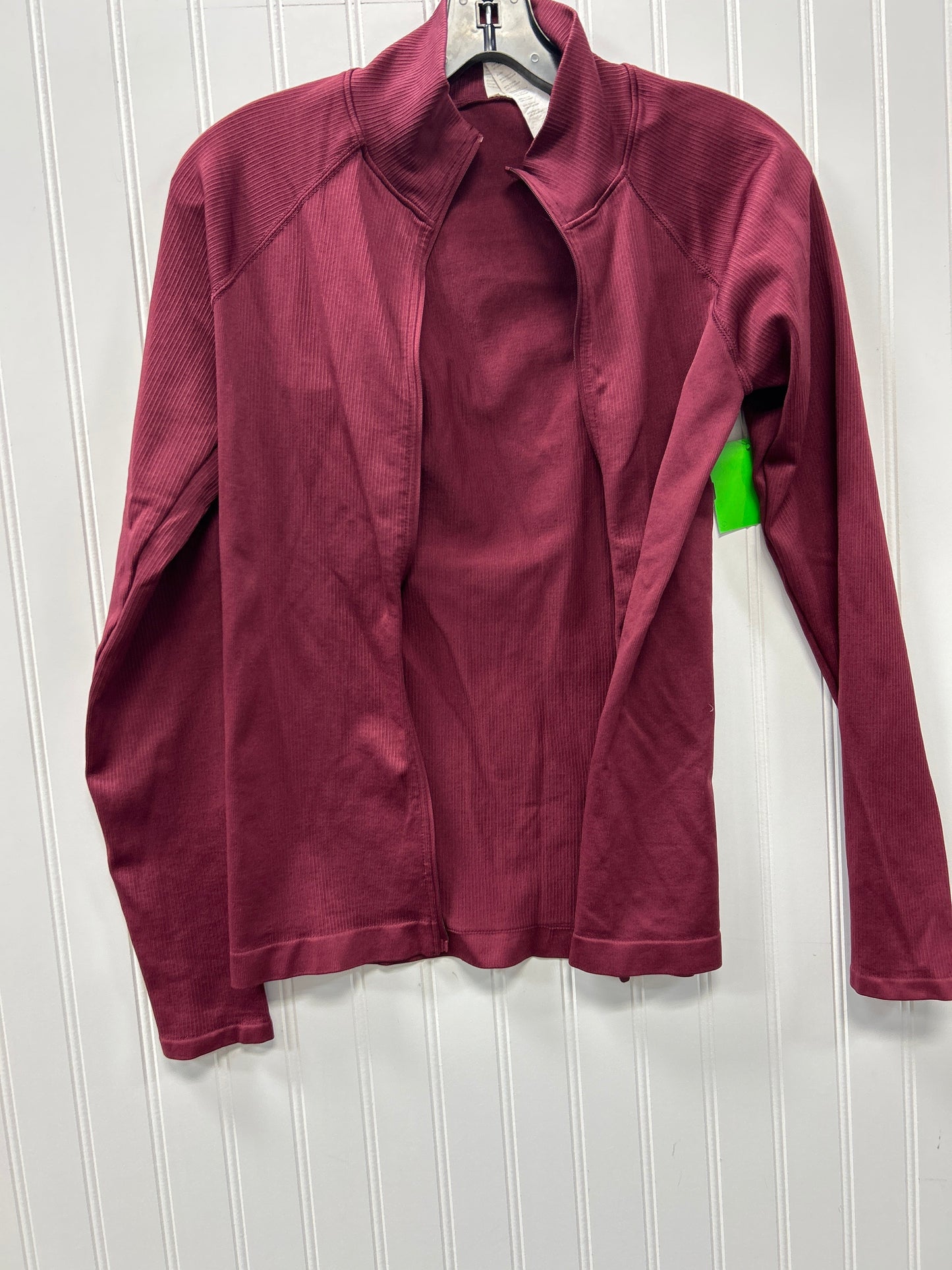 Athletic Jacket By Fabletics In Maroon, Size:M