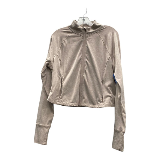 Athletic Jacket By Danskin In Tan, Size:L