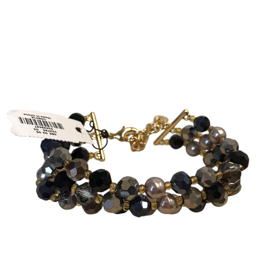 BRACELET BEADED by TALBOTS in BLACK, NAVY & GOLD