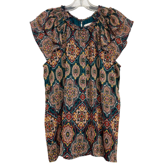 Top Sleeveless By Loft In Green & Yellow, Size:S