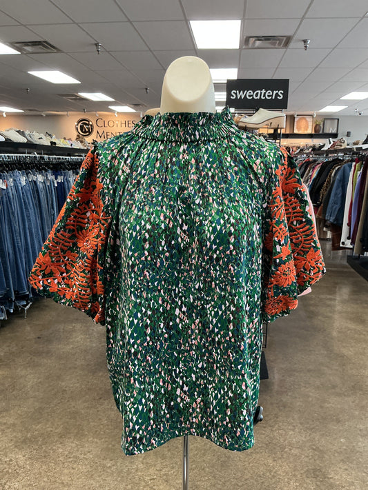 Top Ss By Thml In Green & Orange, Size:M