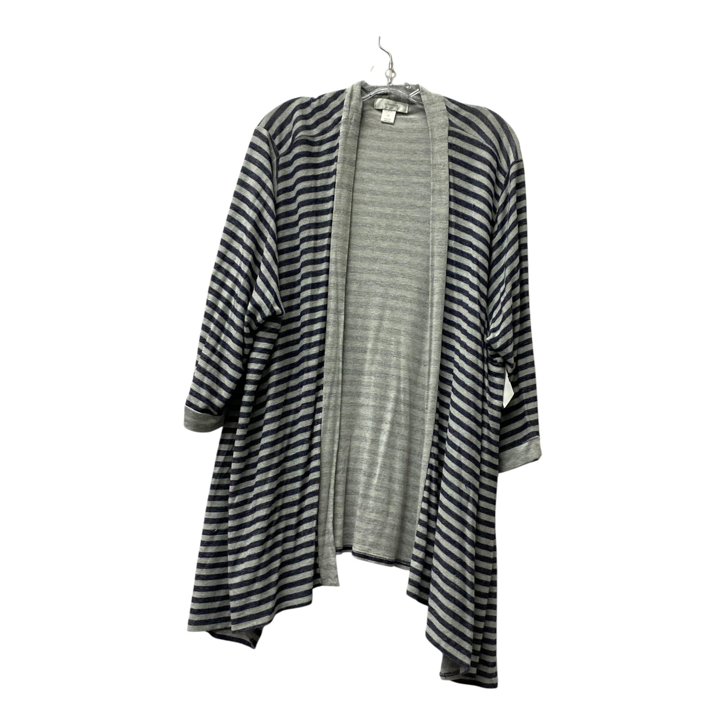 Cardigan By Cj Banks In Grey, Size:2X