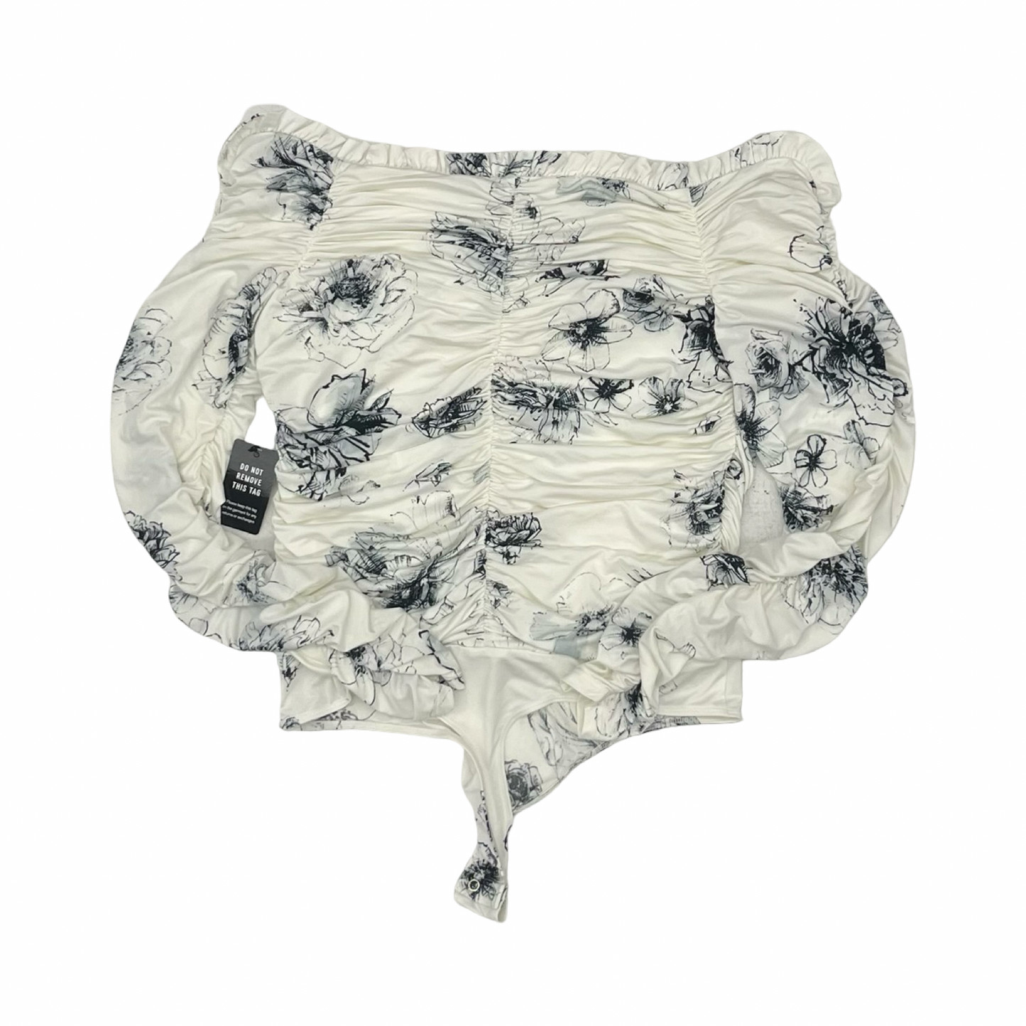 Bodysuit By Express In Black & White, Size:L