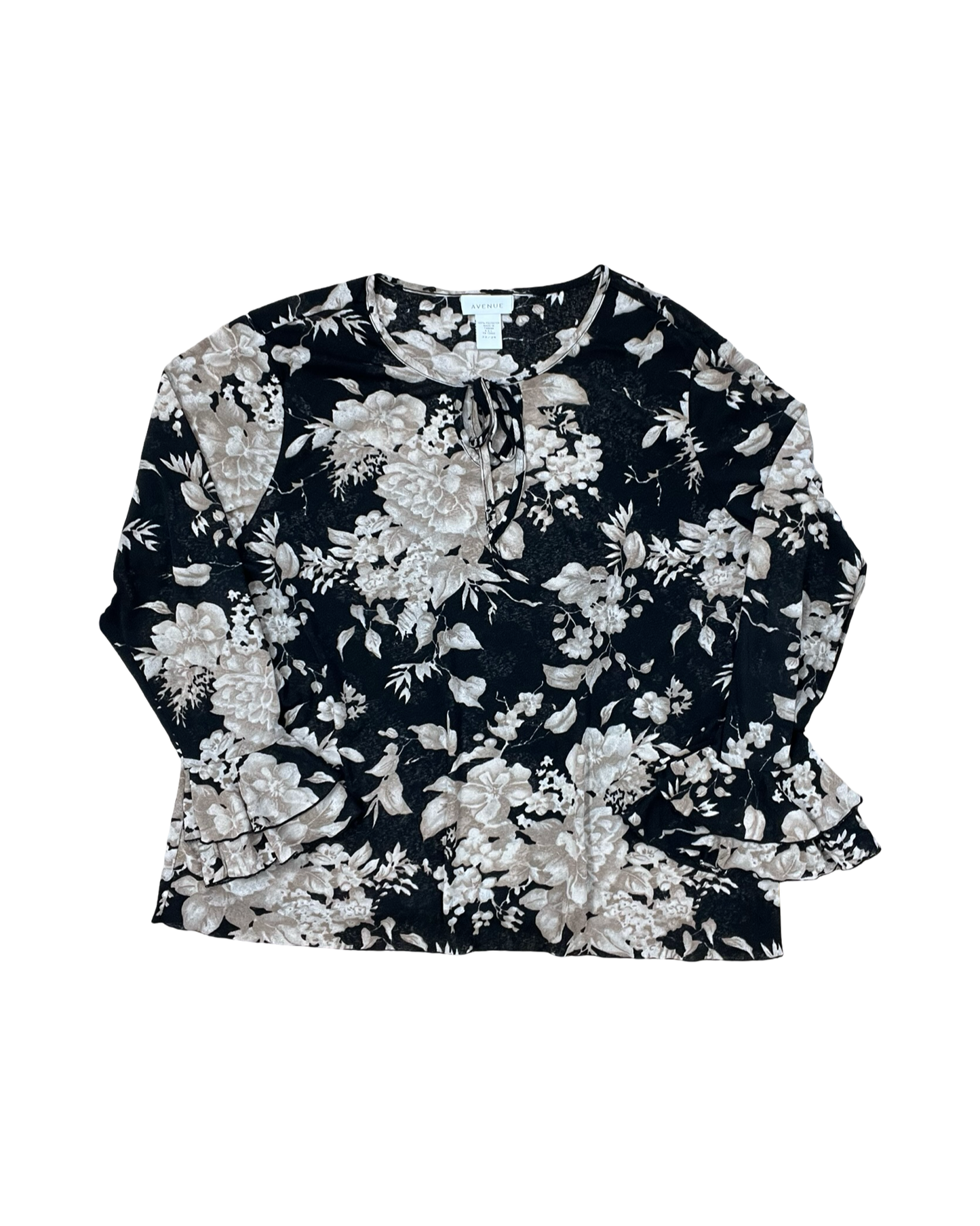 Top Ls By Avenue In Black & Brown, Size:3X