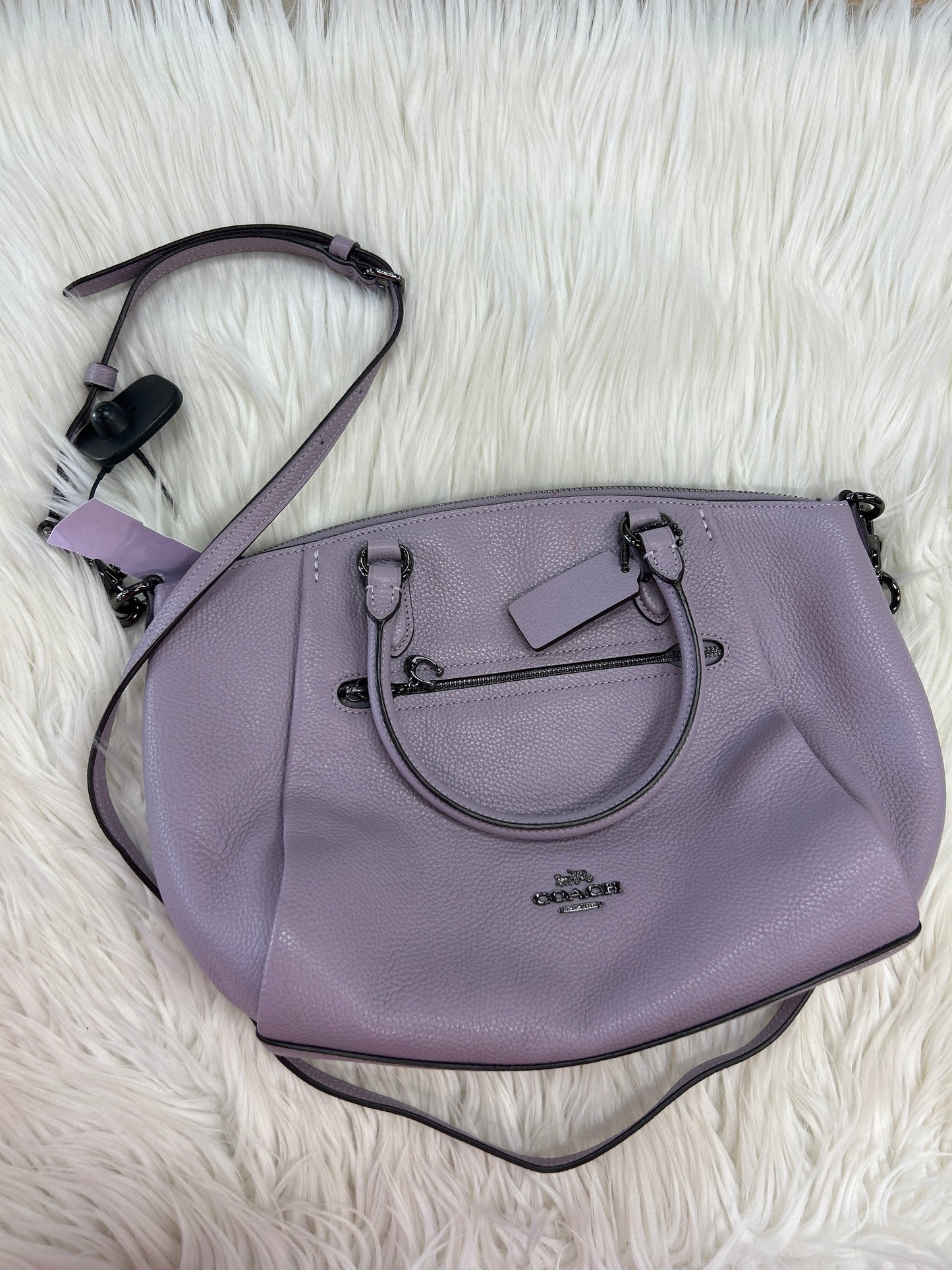 Handbag Designer By Coach In Purple, Size:Medium