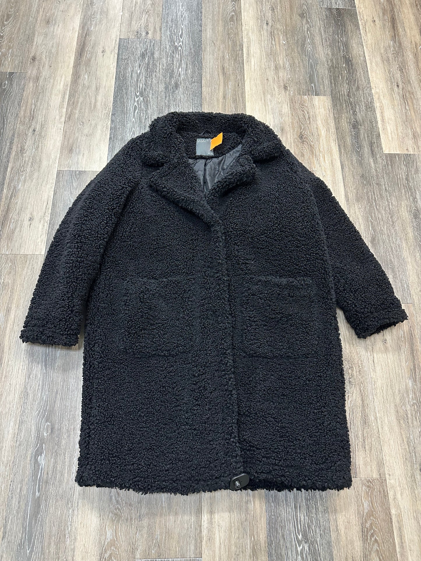 Coat Faux Fur & Sherpa By Papaya Outerwear In Black, Size:20