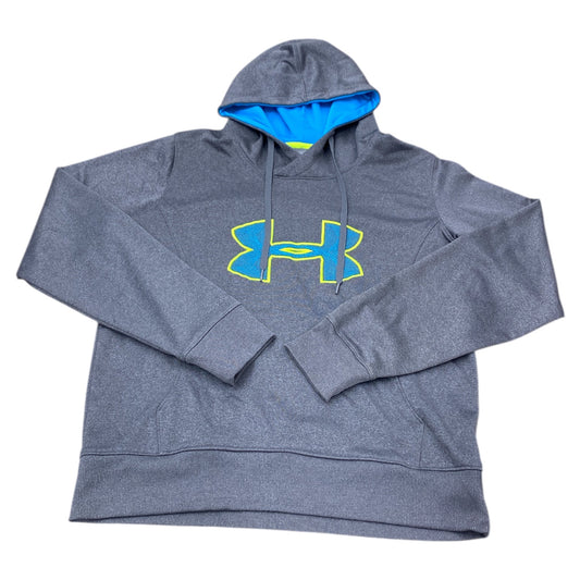 Athletic Sweatshirt Hoodie By Under Armour In Grey, Size:L