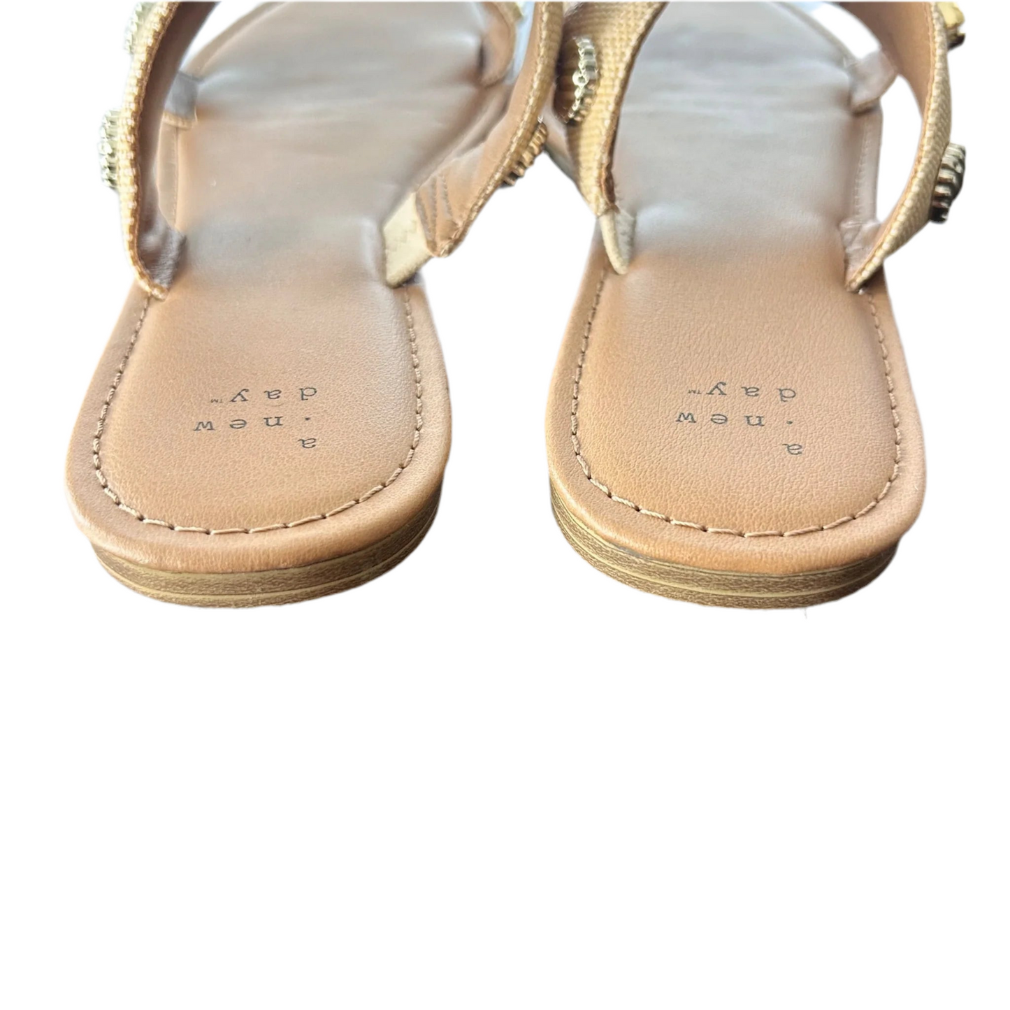 Sandals Flats By A New Day In Gold & Tan, Size: 10