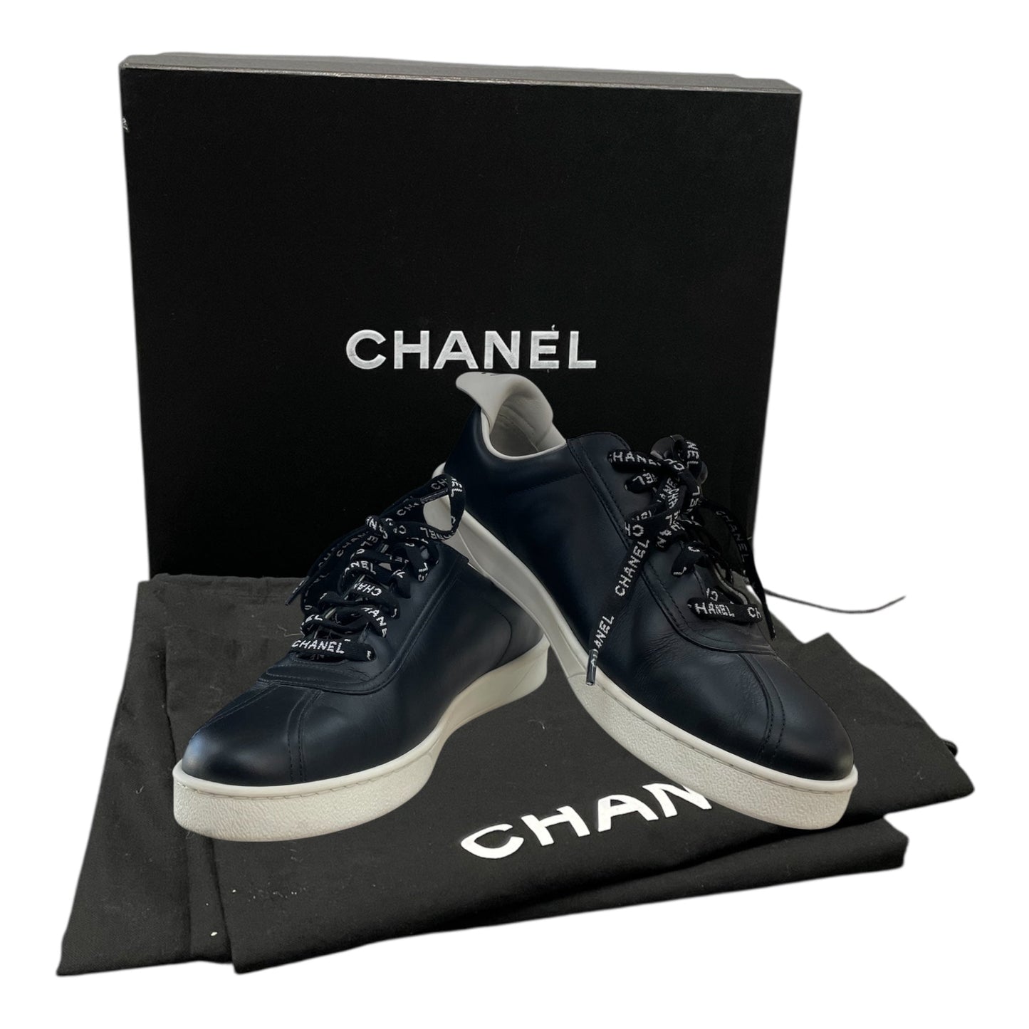 Shoes Luxury Designer By Chanel In Black & White w/ Box Size: 39.5