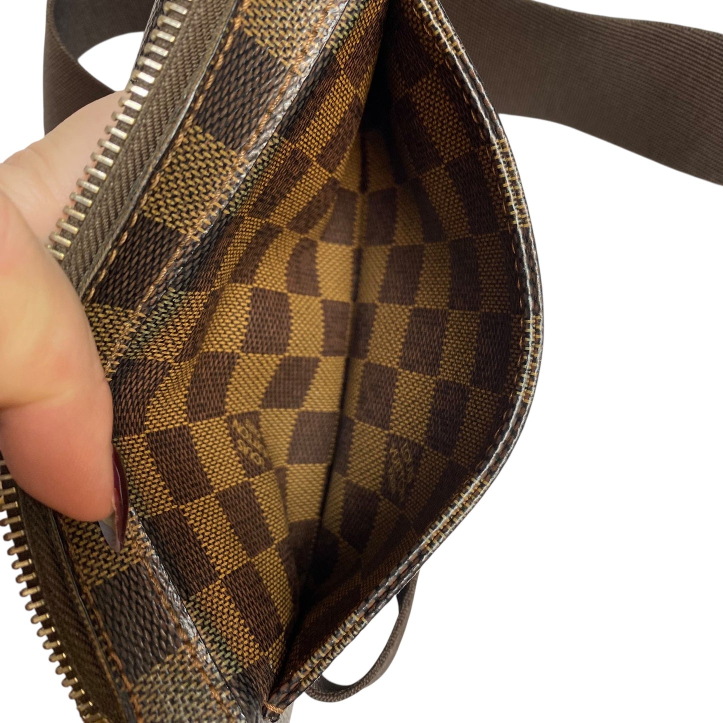 Belt Bag Luxury Designer By Louis Vuitton In Brown, Size:Small