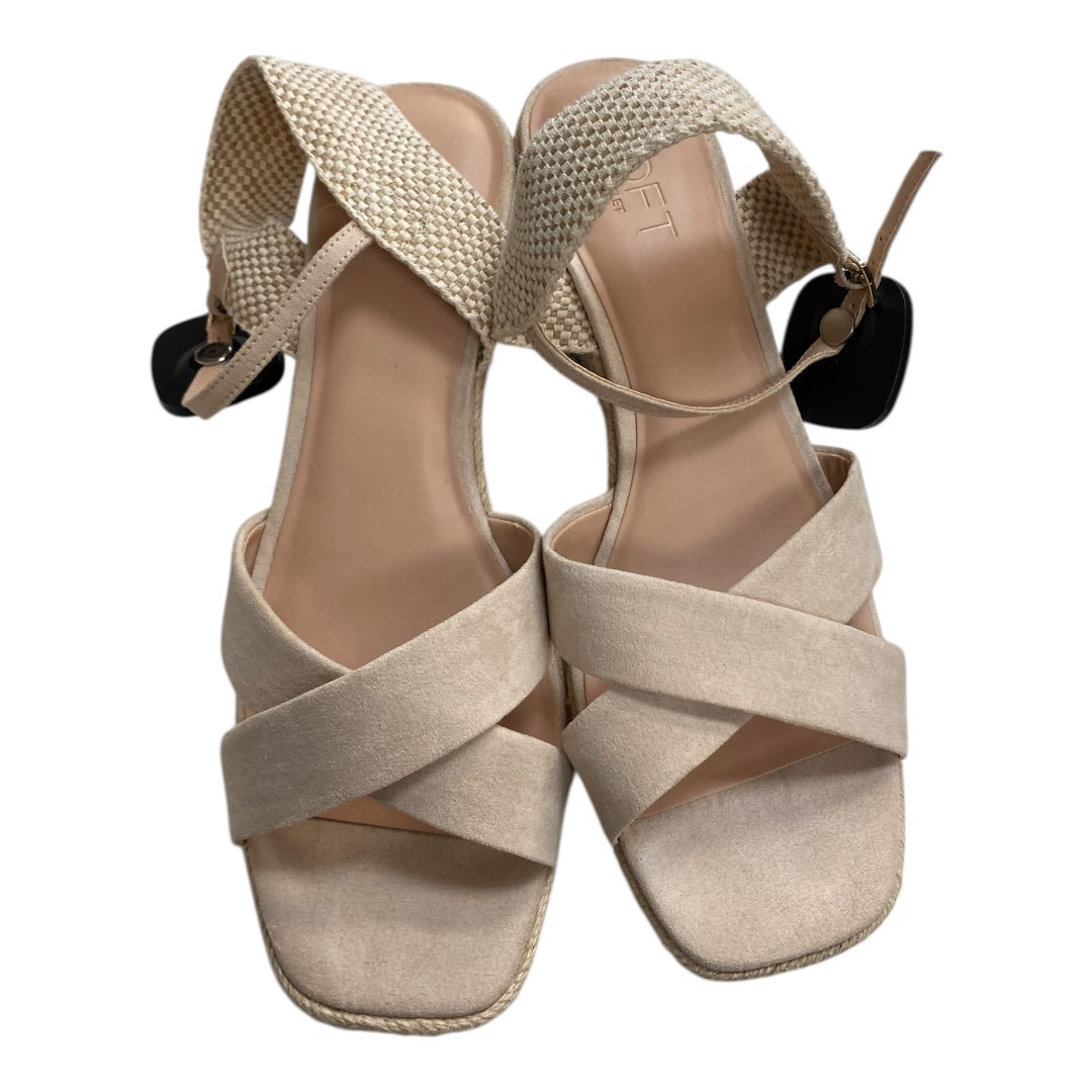 Sandals Heels Block By Loft In Tan, Size:10