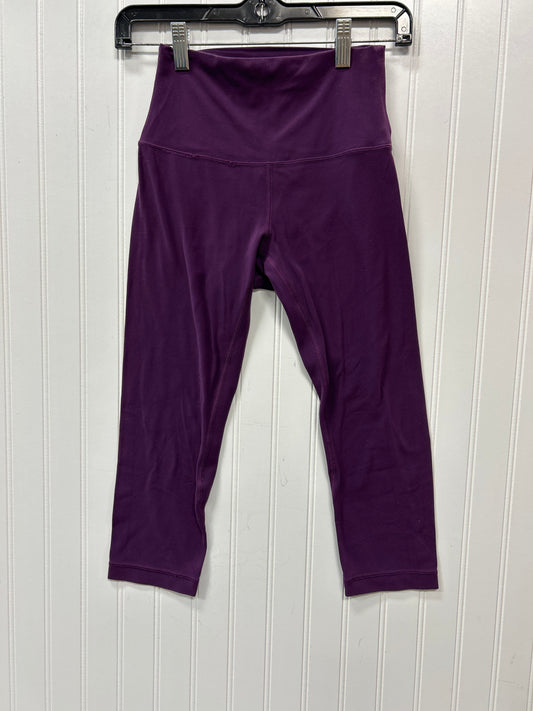 Athletic Leggings Capris By Lululemon In Purple, Size:4