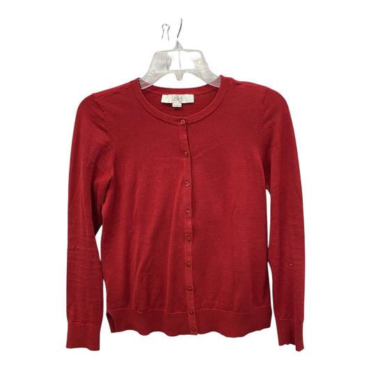 Sweater Cardigan By Loft In Red, Size:Xs