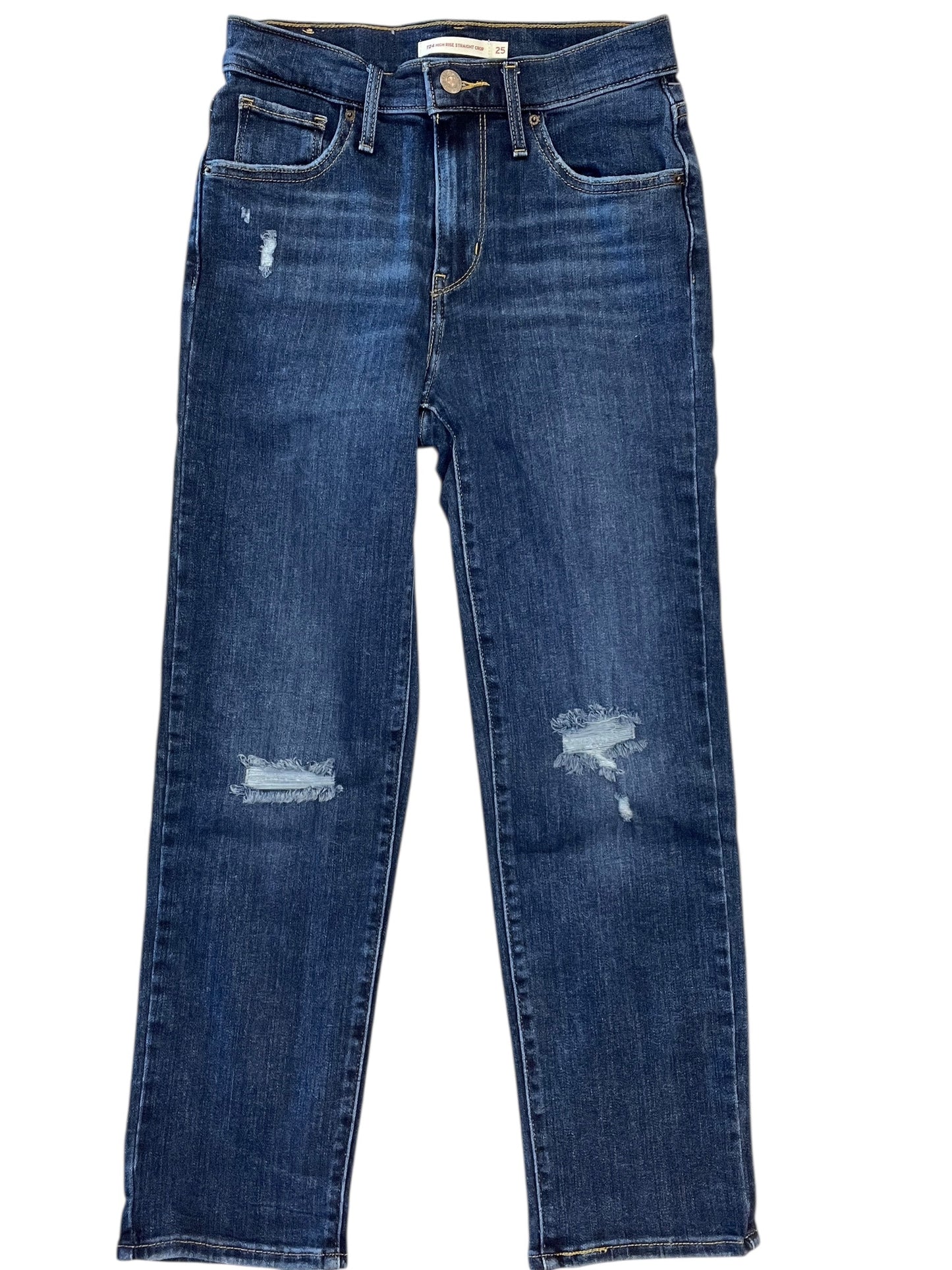 Jeans Straight By Levis In Blue Denim, Size:0