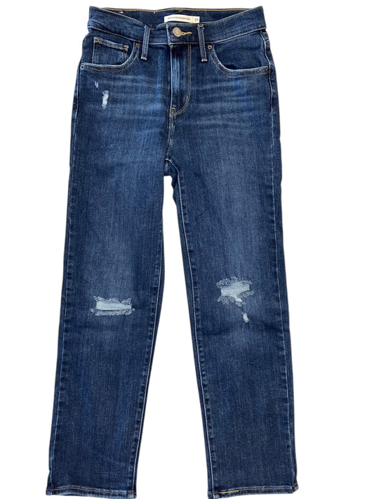 Jeans Straight By Levis In Blue Denim, Size:0