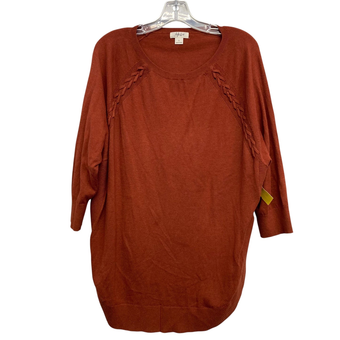 Sweater By Style And Company In Orange, Size:L