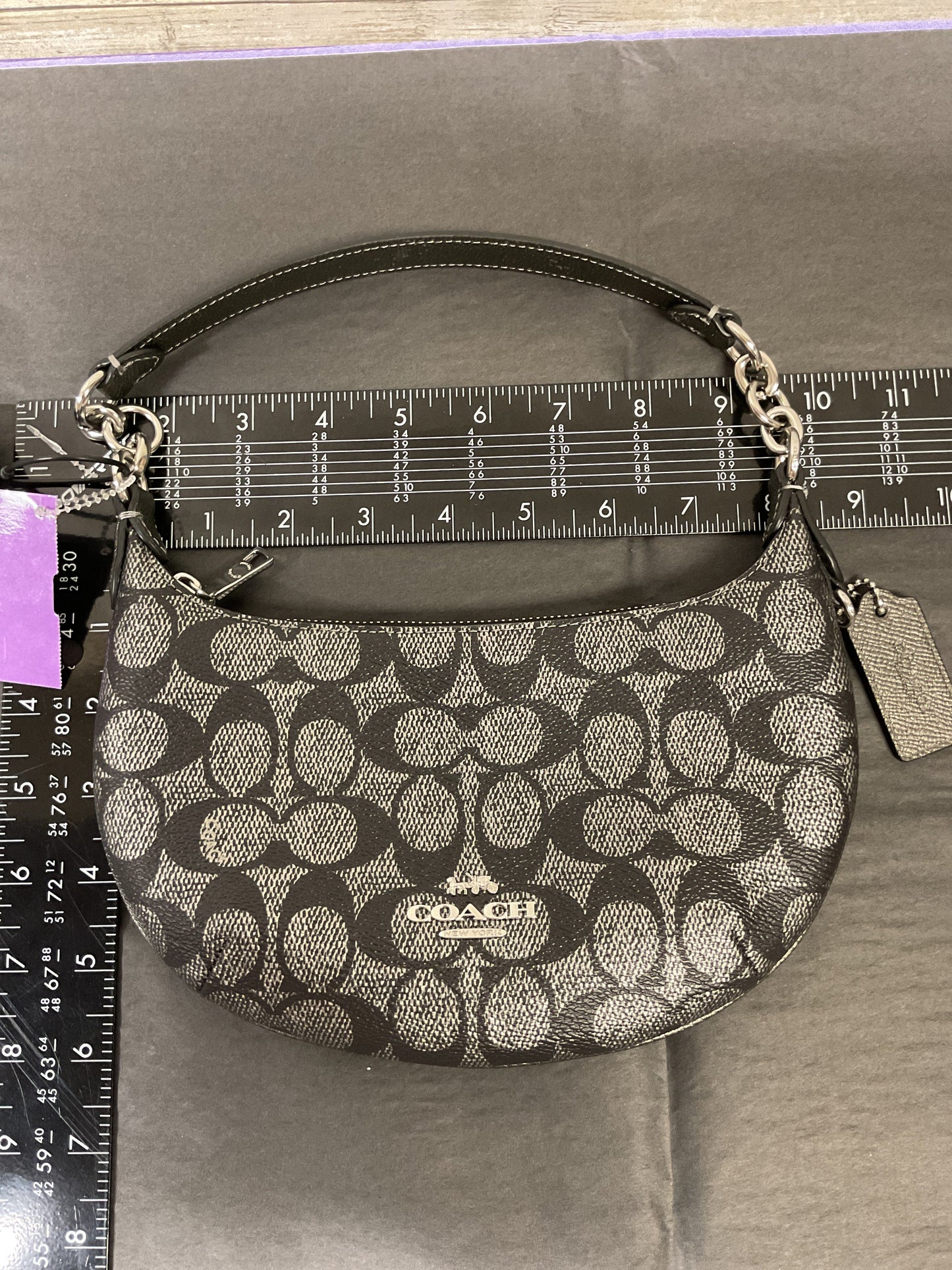 Handbag Designer By Coach In Grey, Size:Small