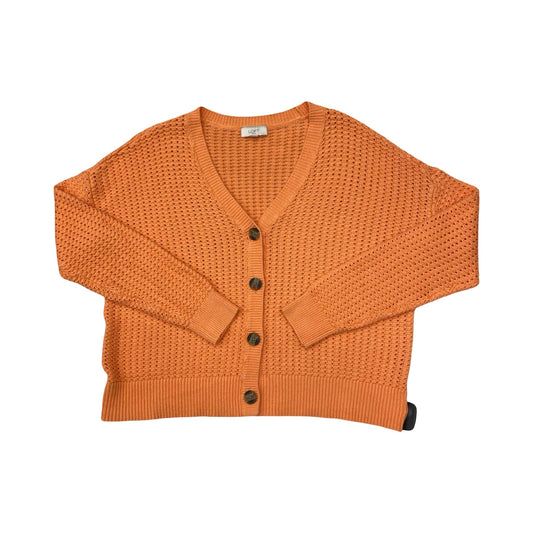 Sweater Cardigan By Loft In Coral, Size:L
