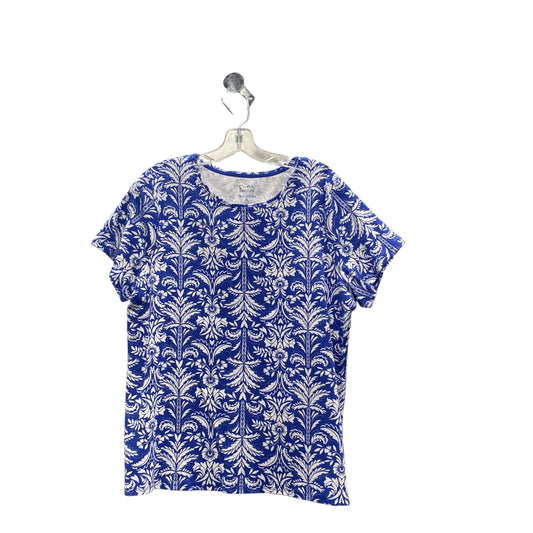 Top Ss By Croft And Barrow In Blue & White, Size:1X