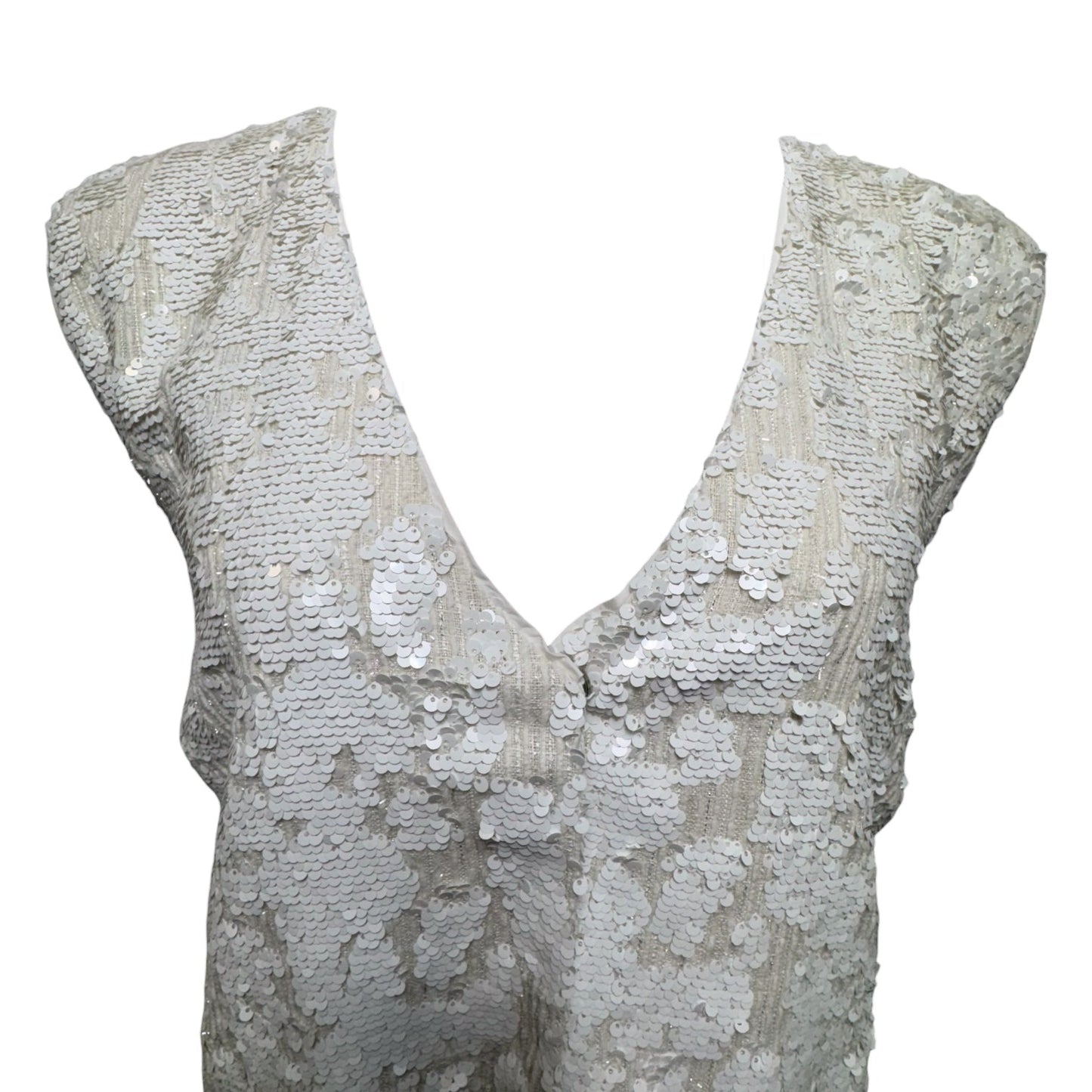 Sequin Vest Mini Dress By Sunday In Brooklyn In White, Size: 3x
