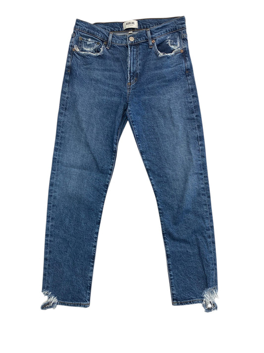 Jeans Straight By Agolde In Blue Denim, Size:6