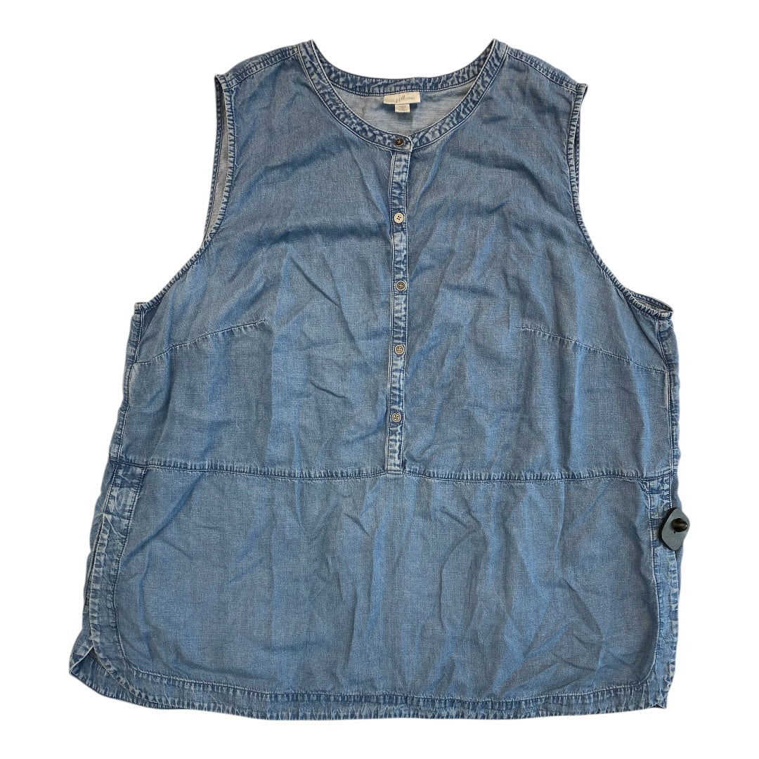 Top Sleeveless By J. Jill In Blue Denim, Size:4X