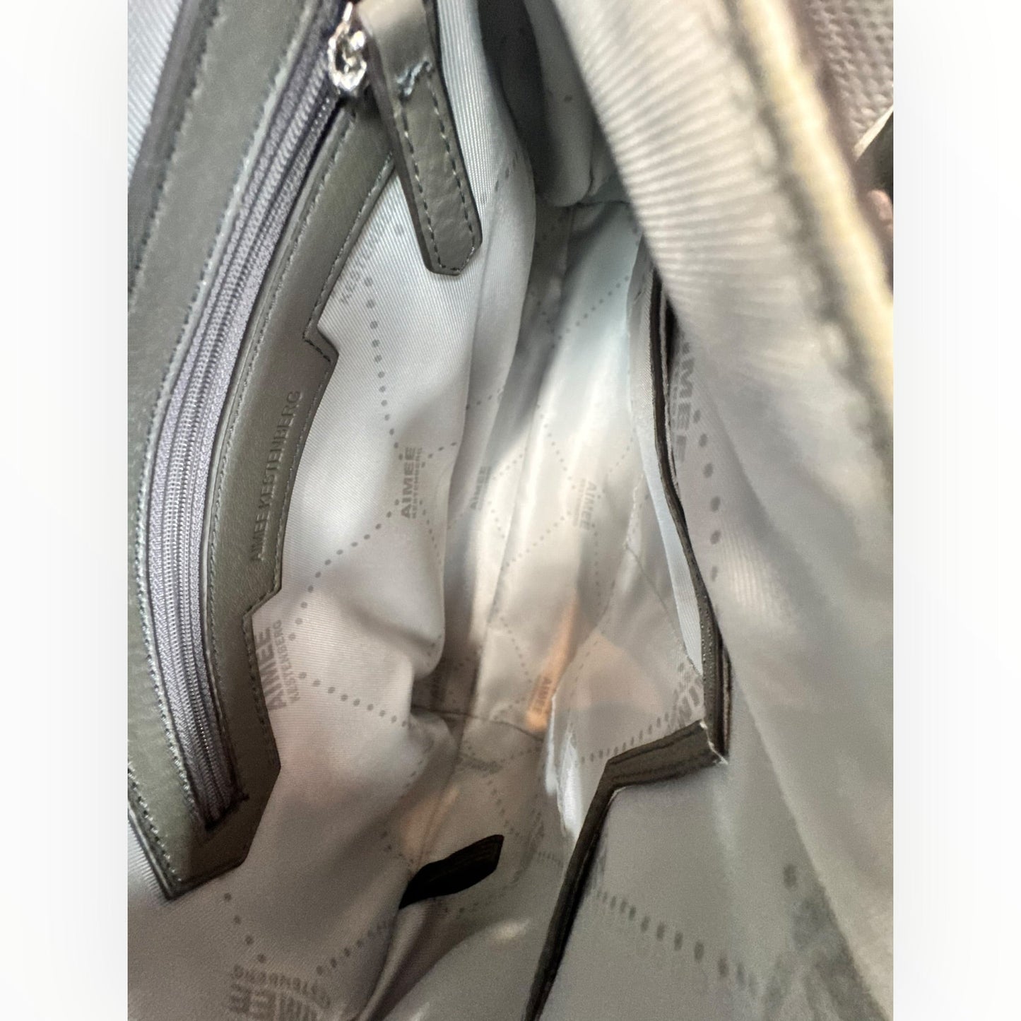 Handbag Leather By Aimee Kestenberg In Grey, Size:Medium