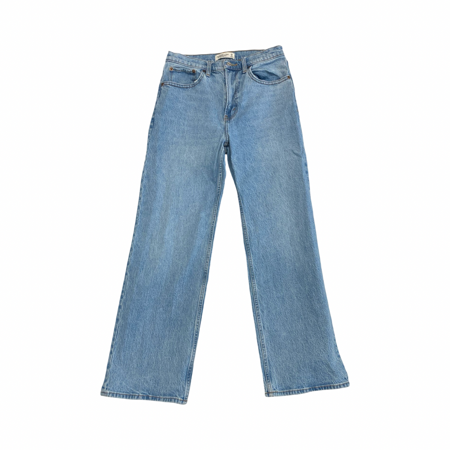 Jeans Straight By Abercrombie And Fitch In Blue Denim, Size:6