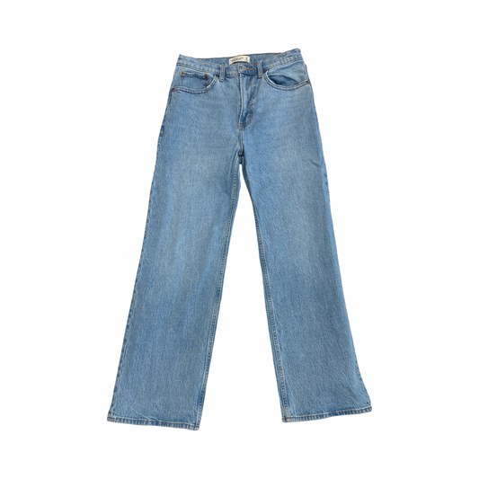 Jeans Straight By Abercrombie And Fitch In Blue Denim, Size:6
